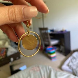 Handmade circle earrings made with brass, new
